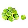 Bunch of green brussels sprouts isolated on white background