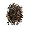 Pile of black wild long grain rice isolated on white background