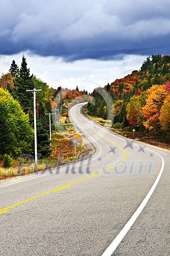 Fall scenic highway in northern Ontario, Canada Fall scenic highway in northern Ontario, Canada