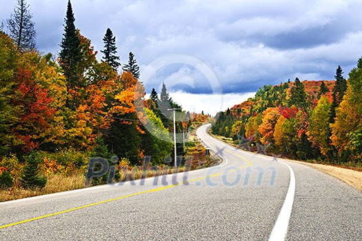 Fall scenic highway in northern Ontario, Canada Fall scenic highway in northern Ontario, Canada