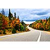 Fall scenic highway in northern Ontario, Canada