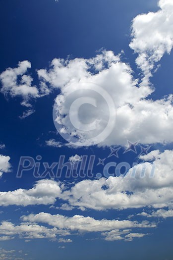 Background of blue sky with white cumulus clouds Background of blue sky with white cumulus clouds