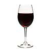 Red wine in wineglass isolated on white background