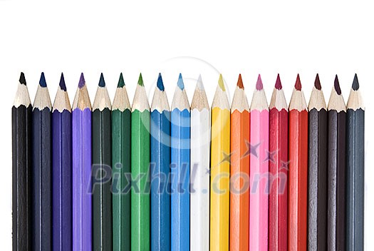 color pencils isolated on white