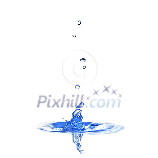 water splash with drops isolated on white
