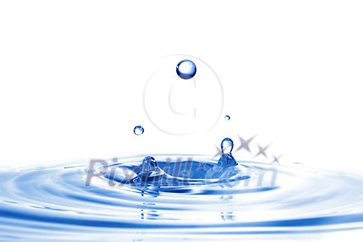 water splash with drops isolated on white water splash with drops isolated on white