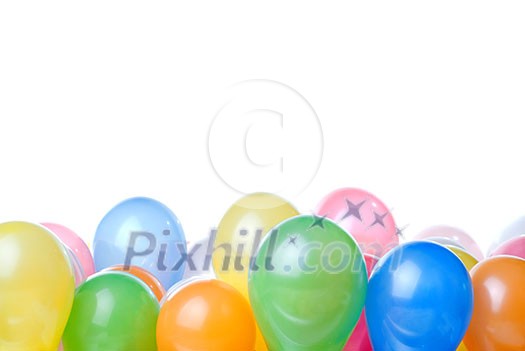 color balloons isolated on white