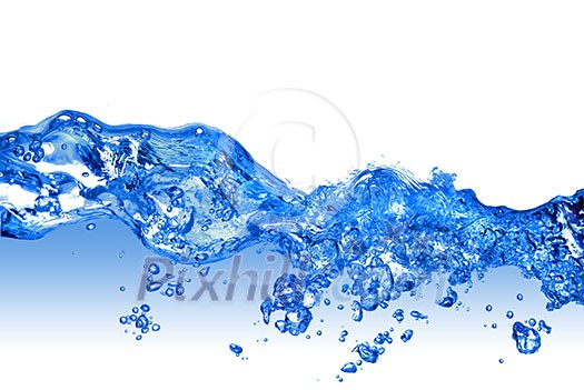 water splash with bubbles isolated on white water splash with bubbles isolated on white