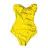 yellow woman swimming suit isolated on white