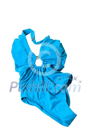 blue woman swimming suit isolated on white blue woman swimming suit isolated on white