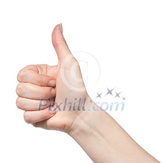 gesturing hand OK isolated on white