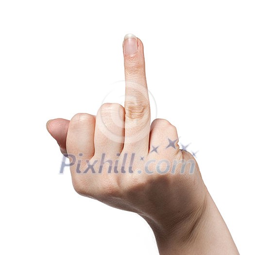 Hand sign isolated on white