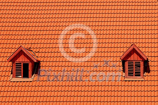 orange roof with window orange roof with window