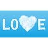 Love in the air concept. Word love and symbol of the heart made of white clouds in the blue sky