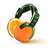 headphones in the form of an orange isolated on white