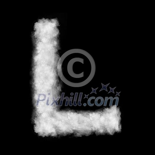 letter made of the natural clouds isolated on black background letter made of the natural clouds isolated on black background