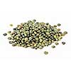 Heap of raw french green lentils isolated on white background