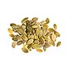 Heap of raw pumpkin seeds isolated on white background