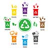vector trash categories recycle garbage bin  