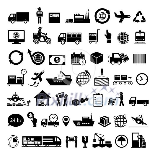 vector logistics export icon set vector logistics export icon set