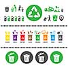 vector trash categories recycle garbage bin  