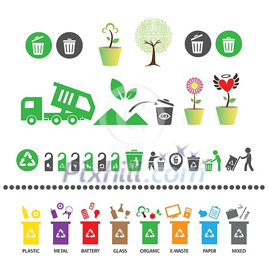vector tree and recycle garbage bin vector tree and recycle garbage bin
