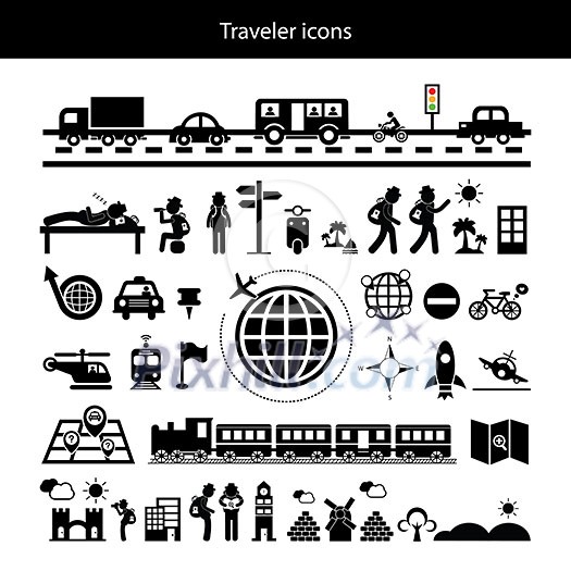 traveler explorer icon on white background   