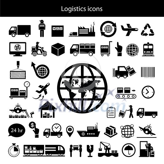 vector logistics export icon set vector logistics export icon set