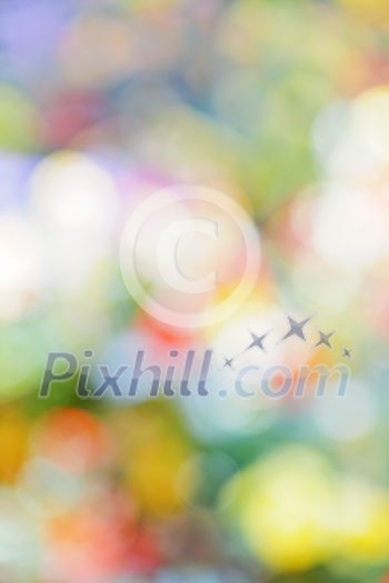 Abstract defocused bokeh background with multiple colors