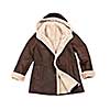 Warm brown shearling winter coat isolated on white