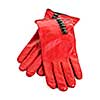 Red leather female gloves isolated on white background
