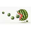 funny pacman watermelon on a white background