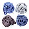 set of four twisted scarf different foreshortenings isolated on white