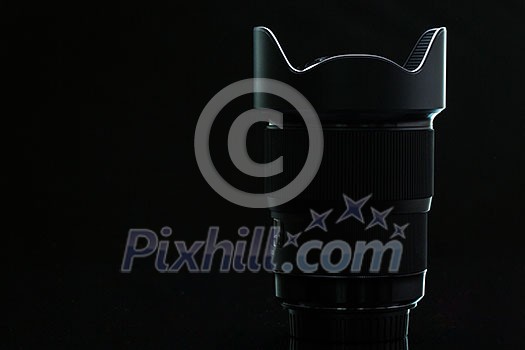 Professional modern DSLR camera llense ow key image - Modern DSLR camera lense with a very wide aperture Professional modern DSLR camera llense ow key image - Modern DSLR camera lense with a very wide aperture