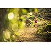 Young woman running outdoors on a lovely sunny day