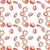 Seamless Pattern from sliced paprika isolated on white,