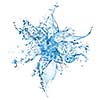 blue flower made of water splashes isolated on white background
