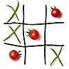 Diet concept hazardous game for health tic tac toe on a white background