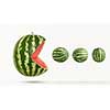 funny pacman watermelon isolated on white background