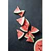 Slice of watermelon isolated on black background