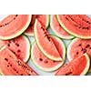 Slices of red watermelon isolated on white background