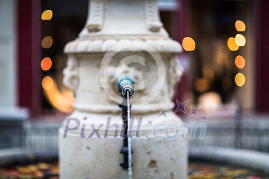 A beautiful fountain, Zurich, Switzerland (shallow DOF)