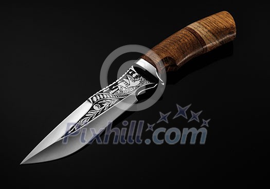 Hunting Knife on a black background Hunting Knife on a black background