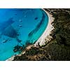 Aerial View of the Splendid Rondinara Beach, Corsica, France