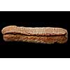 French baguette bread isolated on a black background