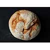 round bread isolated on a black background