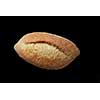 handmade tasty black bread on black background.