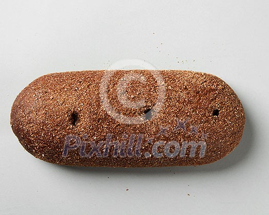 single whole full rye dark bread isolated on white background single whole full rye dark bread isolated on white background