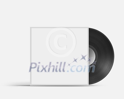 Vinyl record in blank cover envelope isolated on white Vinyl record in blank cover envelope isolated on white