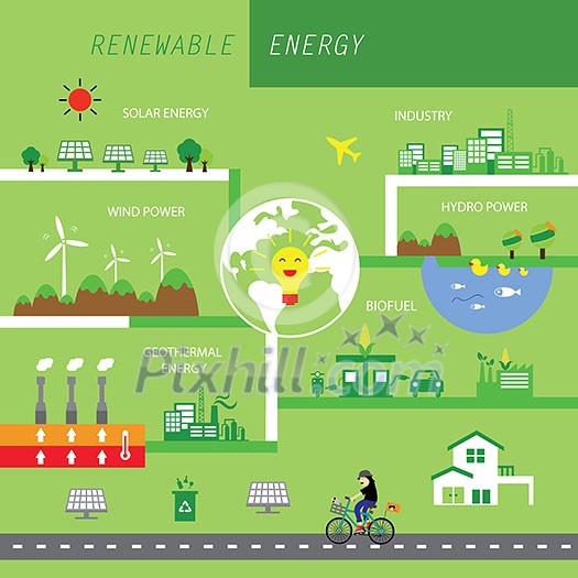 vector info chart renewable energy biogreen ecology 